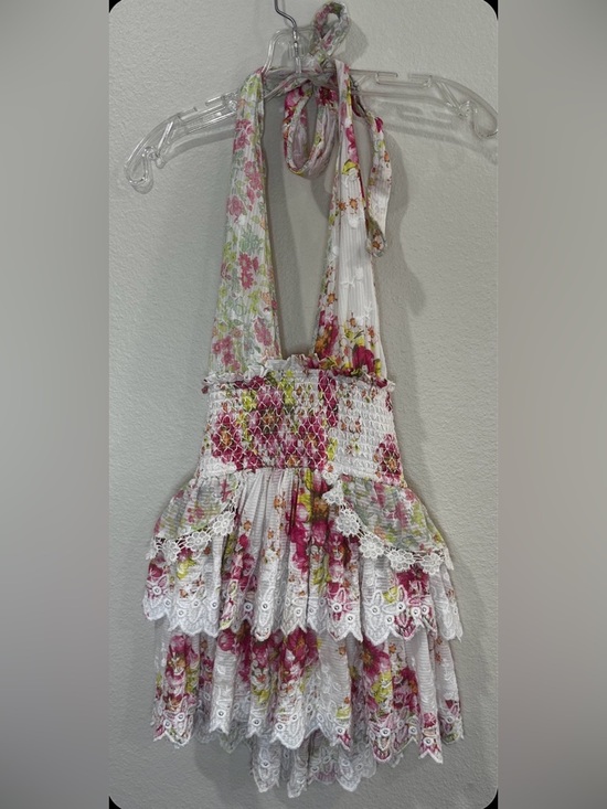 LoveShackFancy Dresses & Skirts - LoveShackFancy Deanna Halter Mini Dress Size
Small pink/white floral
